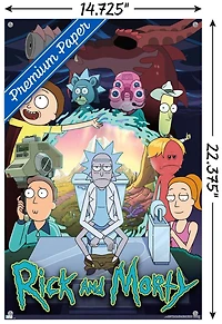 Rick And Morty - Season 4 Group Wall Poster, 14.725" x 22.375"