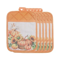 Maniques Avec Poche (Citrouille) - Lot De 6