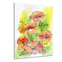 Design Art Bouquet Poppies Floral Metal Wall Art