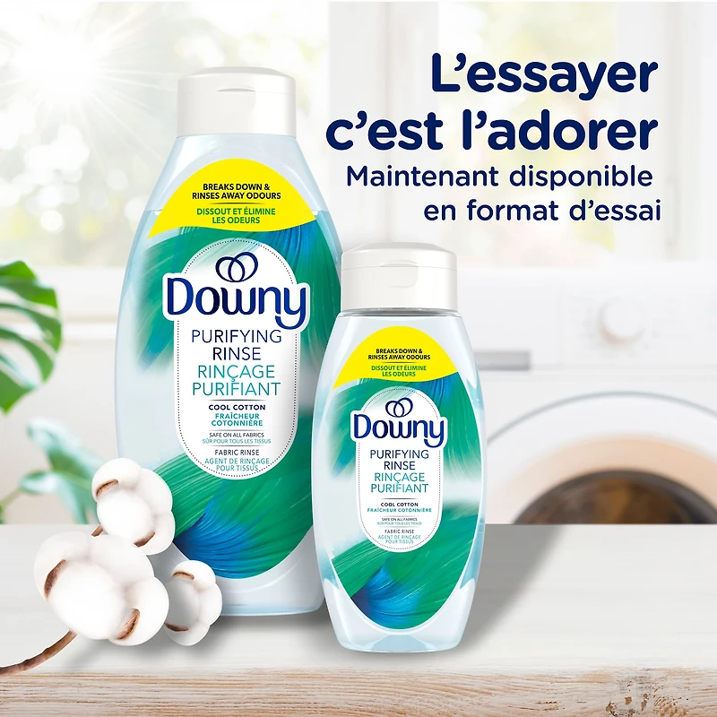 Downy Purifying Rinse Laundry Odour Remover, Cool Cotton Scent, Fabric Softener and Laundry Odour Removal Rinse, Fights Odours at the source, HE Compatible 54WL