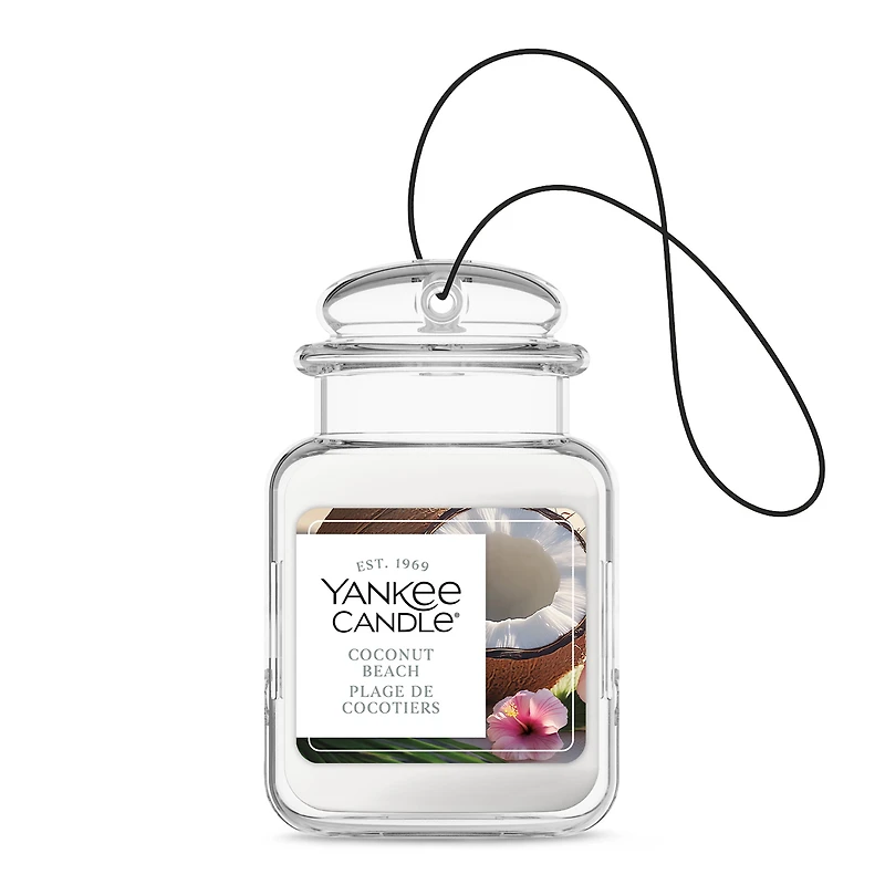 Yankee Candle Car Jar Ultimate Air Freshener, Coconut Beach - Neutralizes Odours Up To 30 Days