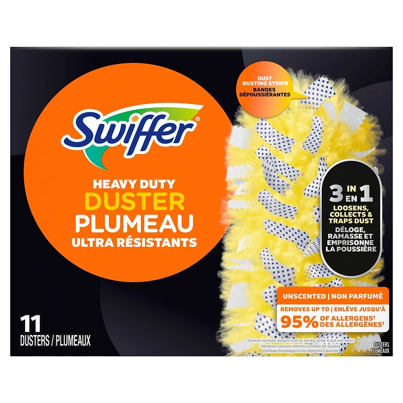 Swiffer Dusters Heavy Duty Multi-Surface Duster Refills for Cleaning, Unscented, 11 Count