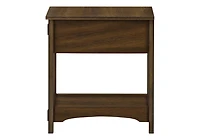 Monarch Specialties Accent Table, End, Side Table, Nightstand, 2 Tier, Narrow, Storage Drawer, Brown Veneer, Transitional