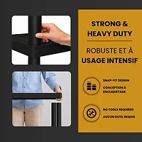 Hyper Tough Plastic Shelf Garage Shelves 4-Tier 57"H x 14"D x 30"W 2-Pack Black-400 lb Total Capacity