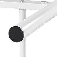 Fullfurnique Simple Metal Platform Bed with Curved Design for Adult, Twin, White