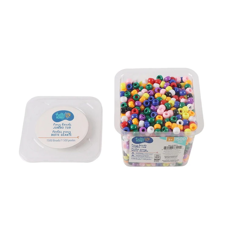 Hello Hobby Pony Beads Tub for Kids Craft