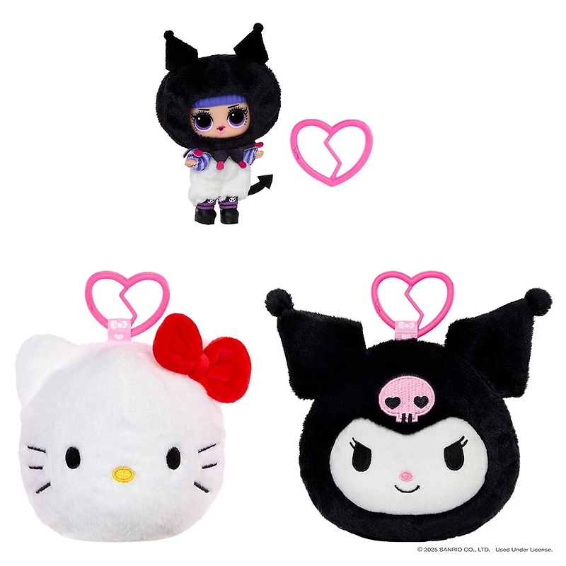 L.O.L. Surprise! Loves Hello Kitty Reversible Plush Surprise with Matching Tot and Keychain