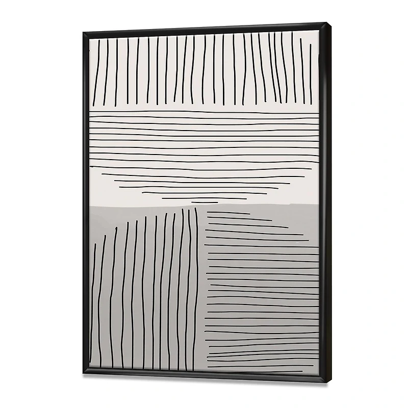 Designart Minimal Geometric Lines And Circle VI FLOAT FRAME WALL ART