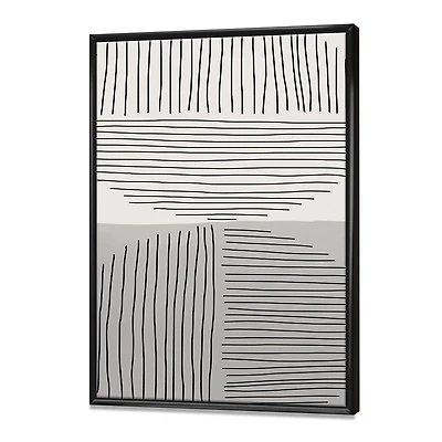 Designart Minimal Geometric Lines And Circle VI FLOAT FRAME WALL ART