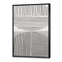 Designart Minimal Geometric Lines And Circle VI FLOAT FRAME WALL ART