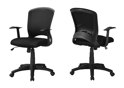 Monarch Specialties Office Chair, Adjustable Height, Swivel, Ergonomic, Armrests, Computer Desk, Work, Metal, Mesh, Black, Contemporary, Modern