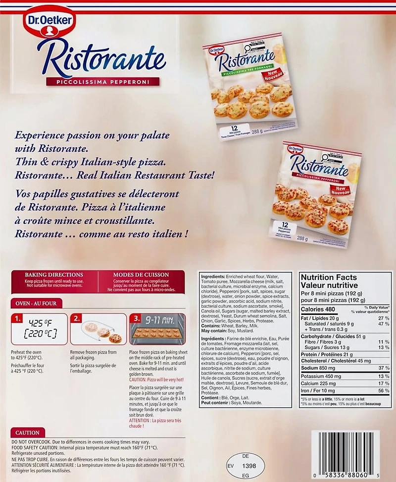 Ristorante Piccolissima Pepperoni, Ristorante Piccolissima Pepperoni 288g