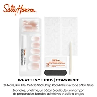 Sally Hansen - Salon Effects® Perfect Manicure™ ongles à coller modèle amande - inclut 24 faux ongles premium , une lime à ongles, un bâtonnet en bois, un tampon de préparation, des languettes adhésiv