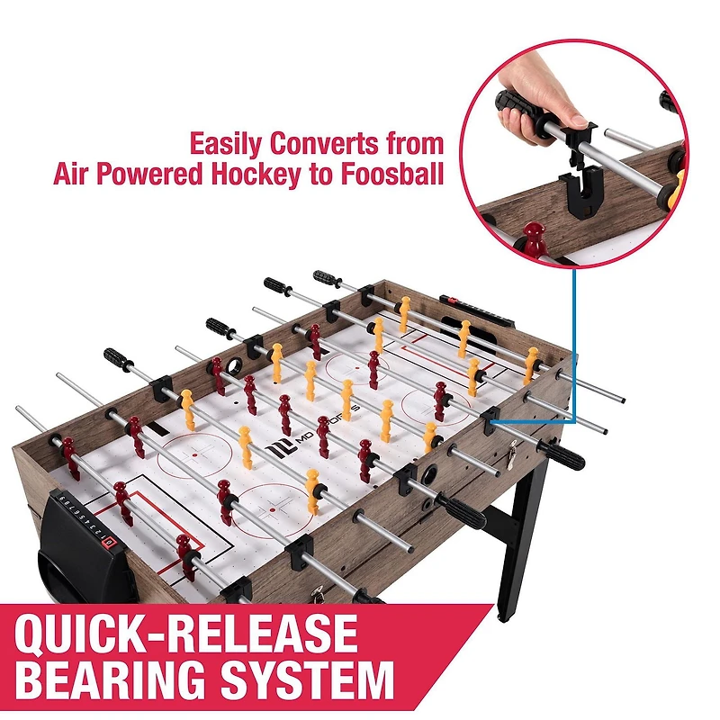 48 in. Combo Game Table, Air Hockey, Foosball and Billiards, Multi Game Table by MD Sports