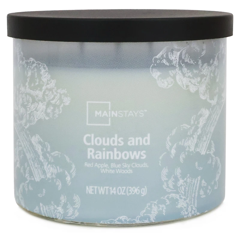 Mainstays 3-Wick Textured Wrapped Clouds and Rainbows Scented Candle, 14 oz