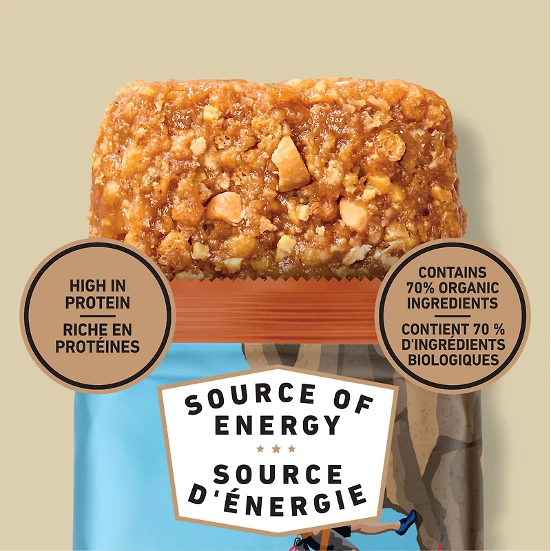 CLIF BAR Energy Bars, Crunchy Peanut Butter, Granola Bar, High in Protein, Contains 70% Organic Ingredients Box of 10 Bars