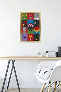Marvel Comics - Avengers - Minimalist Grid Wall Poster, 14.725" x 22.375" Framed