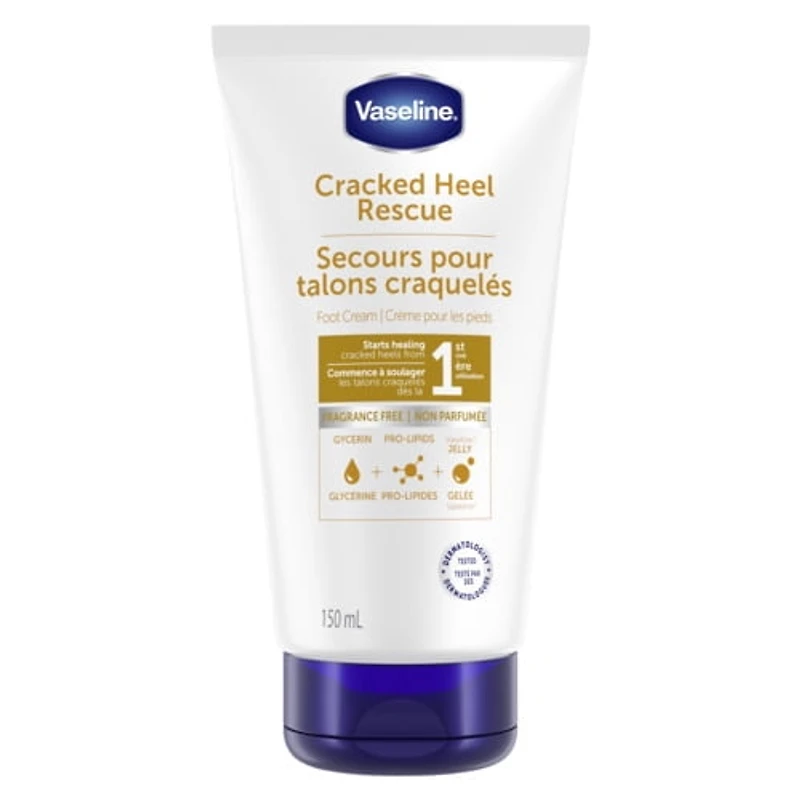 Vaseline Foot Cream Cracked Heel Rescue Fragrance Free, 150 ml