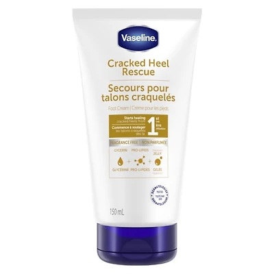 Vaseline Foot Cream Cracked Heel Rescue Fragrance Free, 150 ml