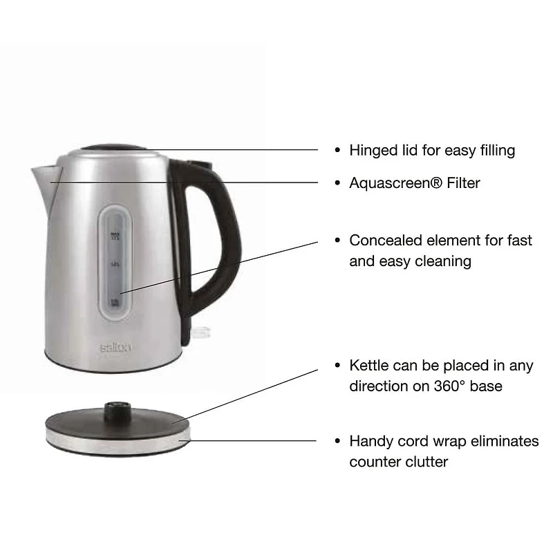 Salton Stainless Steel Jug Kettle 1.7L JK2106