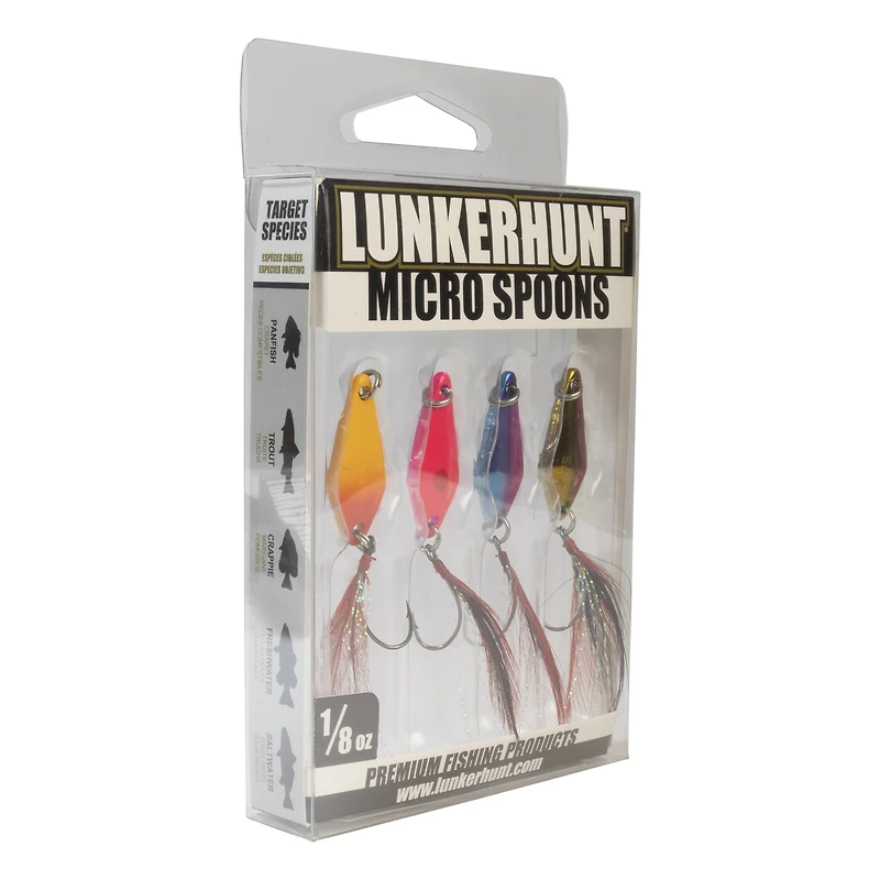 Lunkerhunt Micro Spoon - Kit de Cuillère de Pêche - Motif de Réaction - 1/8 oz