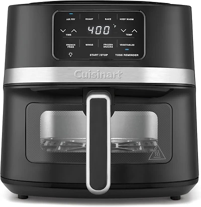 Cuisinart Friteuse à air avec panier de 4,5 l, lumière intérieure, pièces lavables au lave-vaisselle, 4 préréglages, rôtir, cuire, griller, frire à l'air libre et garder au chaud pour des repas