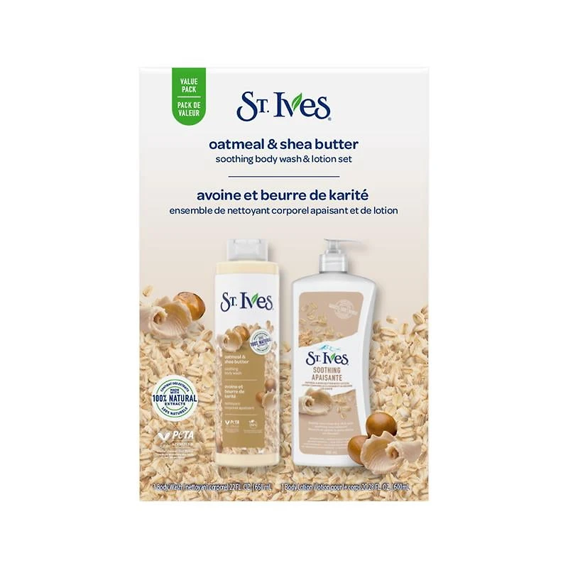 St. Ives Oatmeal & Shea Butter Body Was & Lotion Gift Set