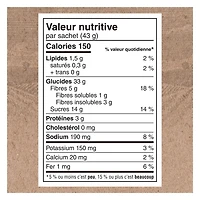 Quaker High Fibre Raisins & Spice Instant Oatmeal