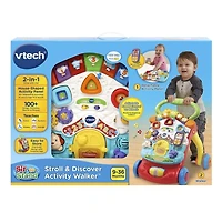 VTech Stroll & Discover Activity Walker, Red, Grow with Me Baby & Toddler Toy - English Version, 9-36 months