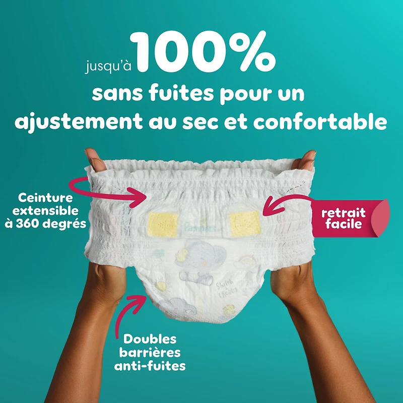 Pampers Diapers - Swaddlers 360° - Size 3, up to 100% Leakproof Comfy Dry Fit, EZ Off Tabs Designed for Easy Changes, Pull On Diaper