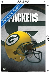 NFL Green Bay Packers - Helmet 16 Wall Poster, 22.375" x 34" Framed