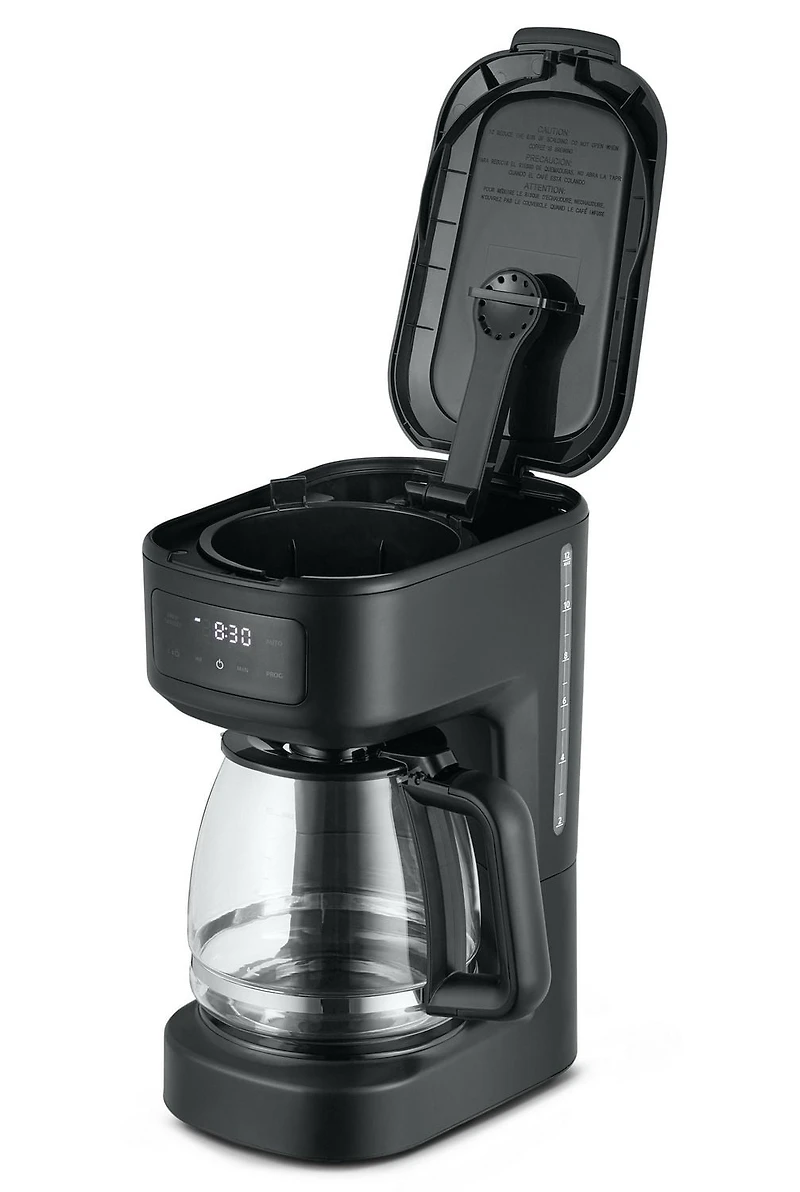 Cafetière programmable 12 tasses Mainstays avec écran tactile, noire