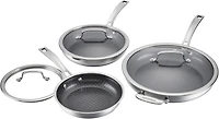 Cuisinart FusionPlus™ 6‑Piece Stainless Steel Non‑Stick Fry Pan Set, 8", 10", 12" Skillets with Lids, PFAS‑Free, Induction Ready Cookware (FPS‑6SSCRC)