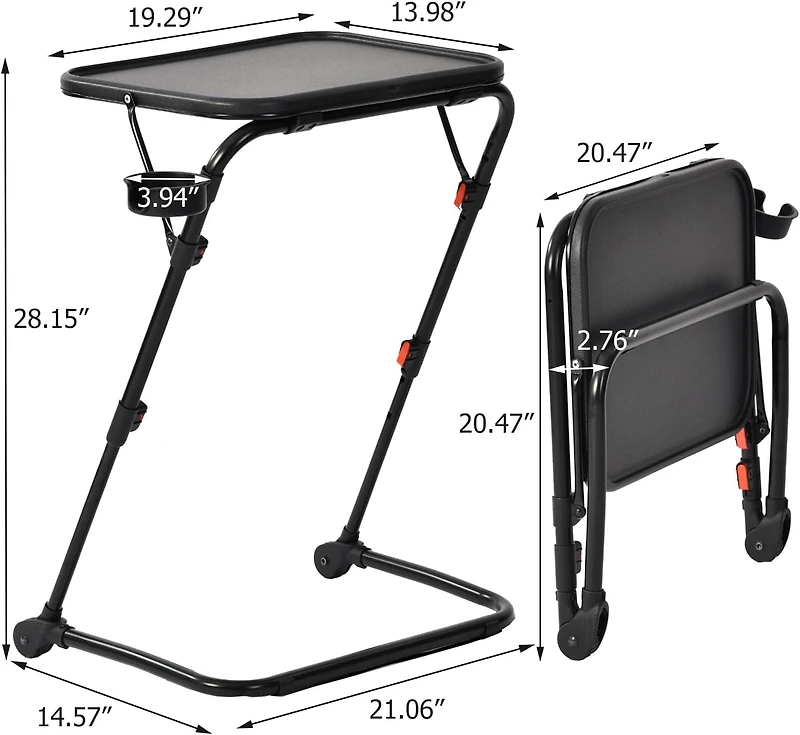 Ensemble de chambre moderne Homy Casa : Cadre de lit Queen avec tablette latérale rabattable