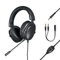 onn. 100027825 Wired Adjustable Over-Ear Gaming Headset with 50 mm Speaker Drivers