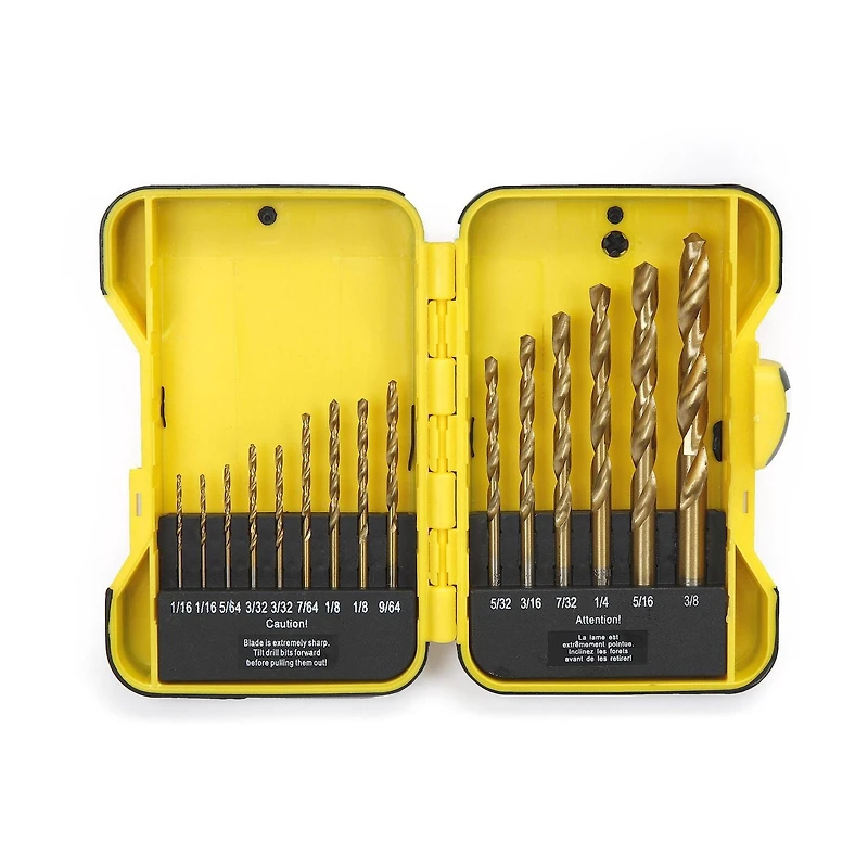 WorkPro titane enduit HSS foret Set-15 pièce, boîtier en plastique