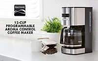 Kenmore Programmable 12-Cup Coffee Maker, Stainless & Black, Auto Brew & Keep Warm Functions