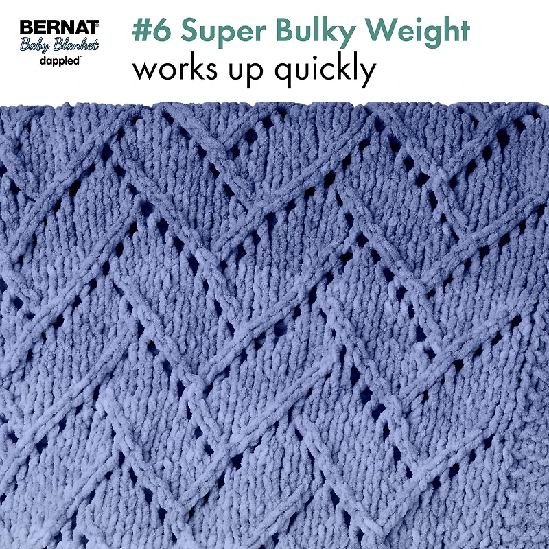 Bernat® Baby Blanket Dappled™ Yarn, Polyester #6 Super Bulky, 10.5oz/300g, 220 Yards