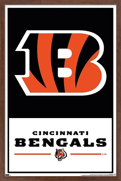 NFL Cincinnati Bengals - Logo 21 Wall Poster with Magnetic Frame, 22.375" x 34"