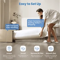 Fullfurnique Gel-Infused Memory Foam Mattress, 8 Inch Queen Size, White