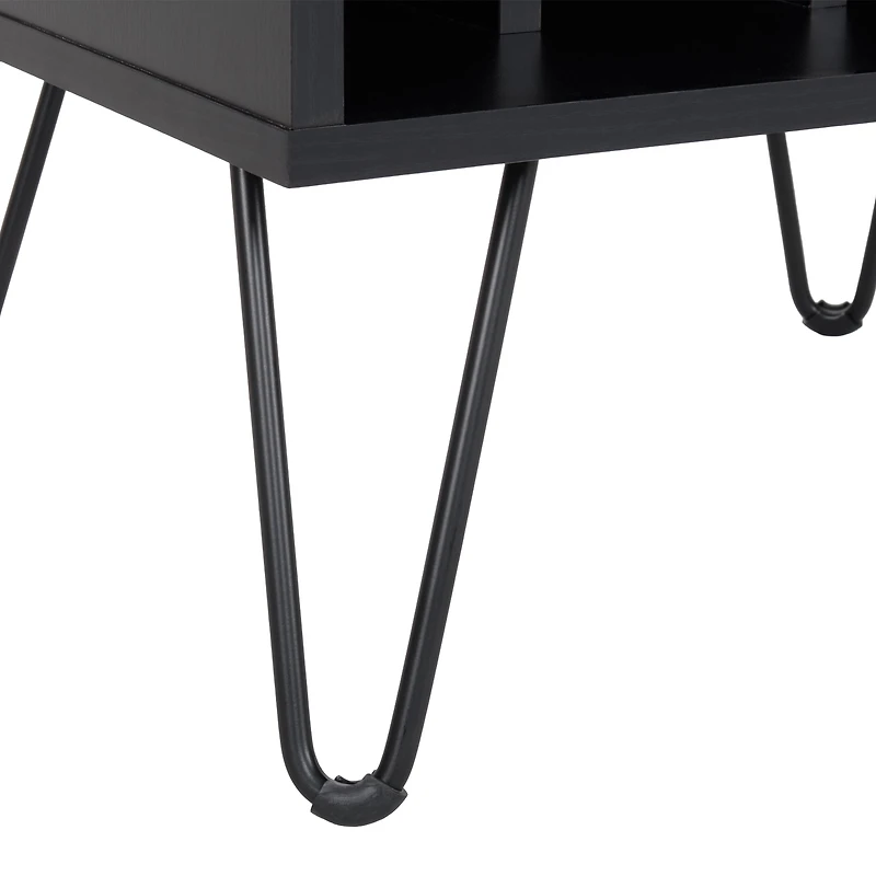 CorLiving Vintora Engineered Wood Open Shleved Turntable Media Stand