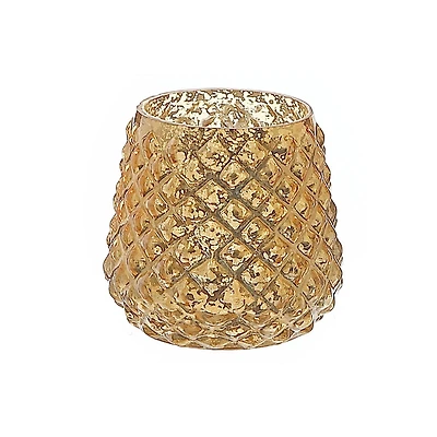 Mercury Diamond Tealight Holder Gold - Set of 2