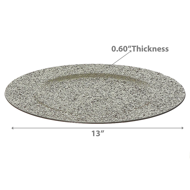 Assiette De Présentation (Paillettes) (Champagne) (33 Cm) - Lot De 12