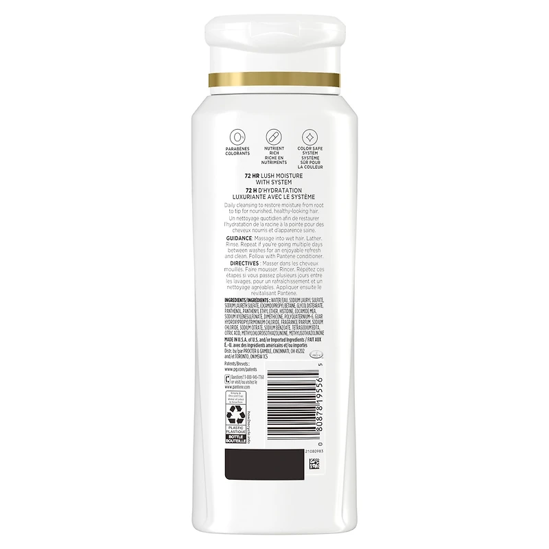 Pantene Réhydratation Quotidienne 72 H Hydratation Riche Shampooing