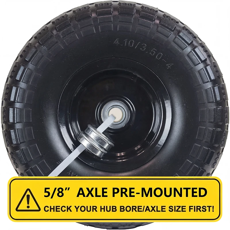 Hi-Run Ribbed 13" Pneumatique 4.00-6 Pneu Brouette 2PR Assemblé avec Douille 5/8" Pré-monté