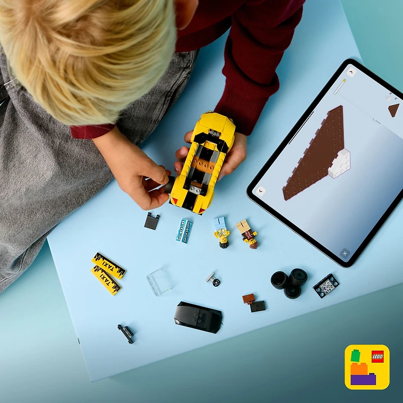 LEGO City Yellow Taxi Car Building Toy for Kids - Pretend Play Set for Boys & Girls, Ages 5+ - Toy Car W/Taxi Driver & Tourist Minifigures - GIft Idea for Birthdays - 60487