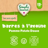 Simply Gourmet Apple Sweet Potato Oat Bars, Gluten Free Toddler Snack for Self-Feeders 12 Months+, 18g Bar (5 Pack), 90g
