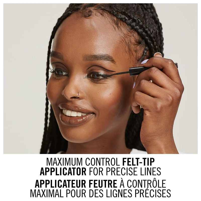 Rimmel Scandaleyes Exaggerate Felt Tip Eyeliner, Long Lasting Formula for up to 16 Hours, 100% Cruelty-Free, Black