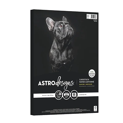 Neenah Astrodesigns Very Black Cardstock Paper, 8.5" x 11", 65 lb, 50 Sheets