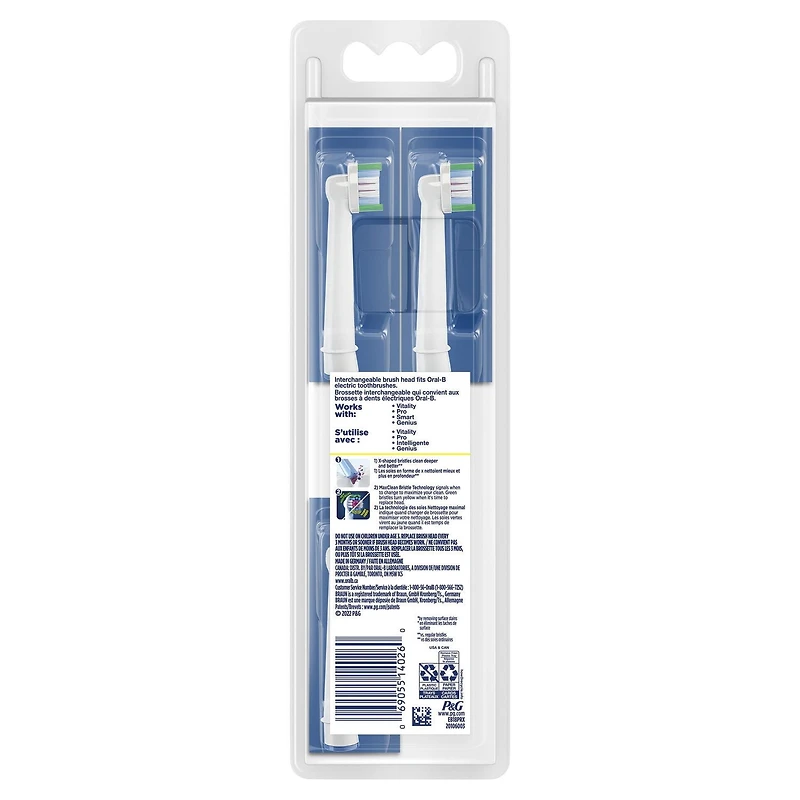 Oral-B 3D White X-Filament Replacement Brush Heads 3 pack